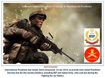 Custom Prosthetic Eye for Indian Soldiers Free of cost from International prosthetic Eye Center